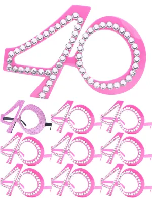 40th Birthday Glasses,40th Birthday,40 Birthday Decorations for Women,40th Birthday Props