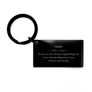 Abuelo Keychain - Always Depend on You - Thank You Grandpa for Your Support - Engraved Gift for Grandpa - Appreciation Gift for Abuelo - Fathers Day Present