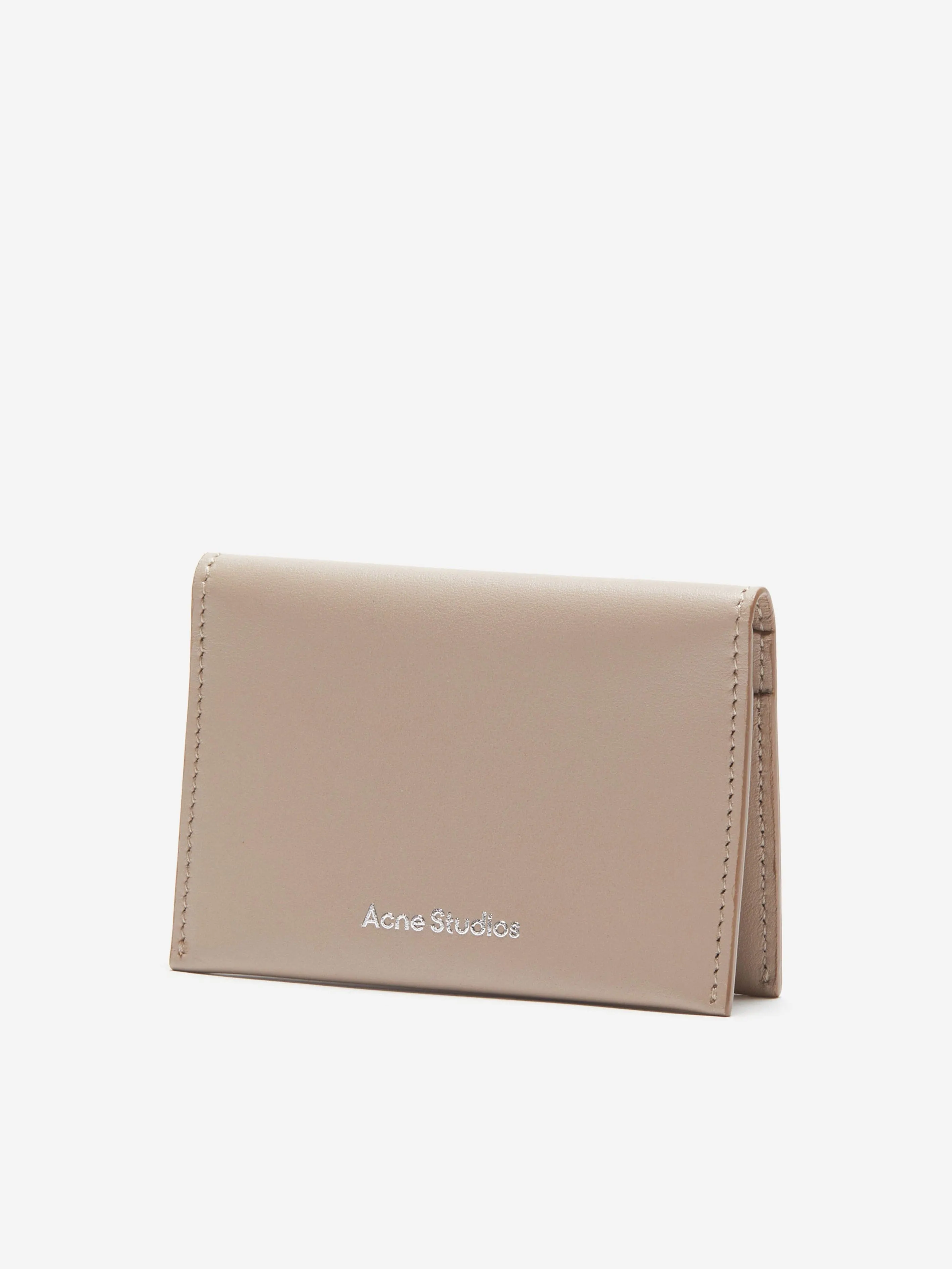 Acne Studios Kids Folded Leather Wallet in Beige (13.5cm)