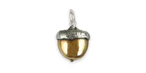 Acorn Charm Jewelry Sterling Silver And Yellow Bronze Handmade Acorn Charm ACN1-TNC