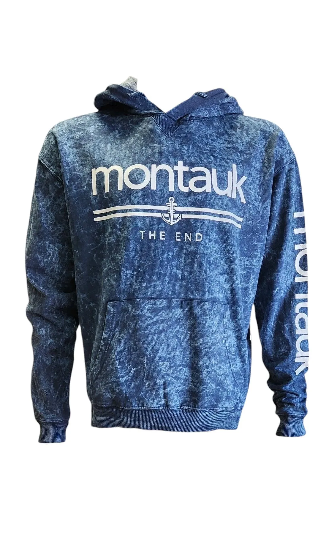 Adult Montauk The End Anchor Screen Printed Hooded Pullover