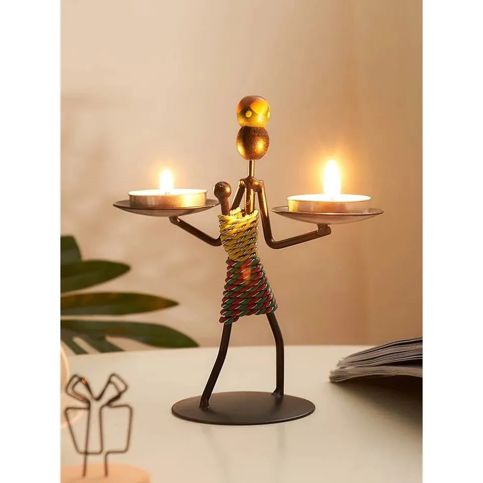 African Woman Candlestick Holder