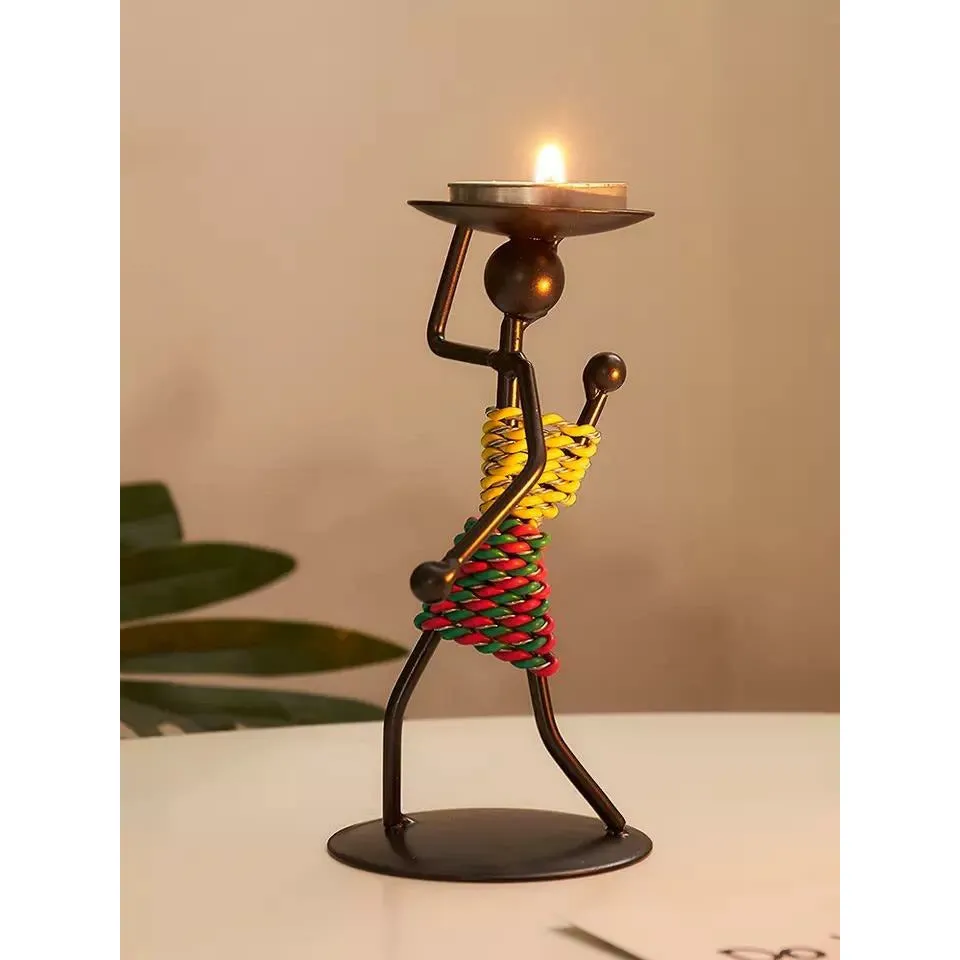 African Woman Candlestick Holder