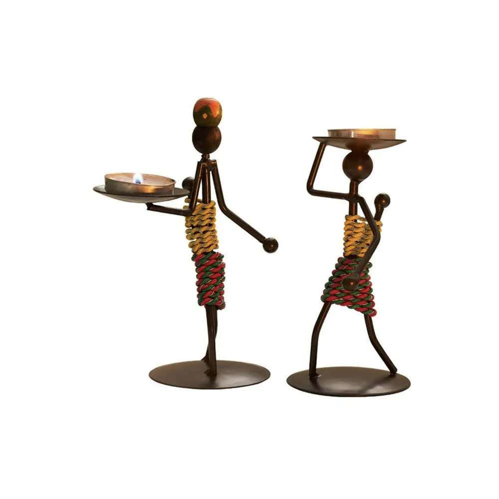 African Woman Candlestick Holder