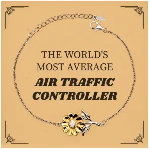 Air Traffic Controller Sunflower Bracelet - The Worlds Most Unique Gift for Graduation, Birthday, and Holidays, Engraved with Confidence and Hope