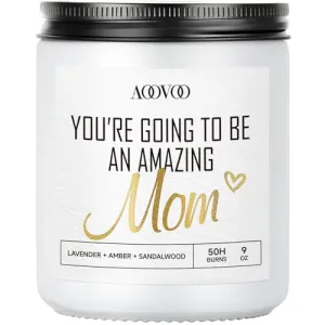 AOOVOO New Mom Gifts - Inspirational Pregnancy Gifts for Expecting Mom, New Mom Soy Wax Candle, Pregnancy Must Haves, Pregnancy Gifts for Expecting Mom, 1st Mothers Day Gift for New Mom