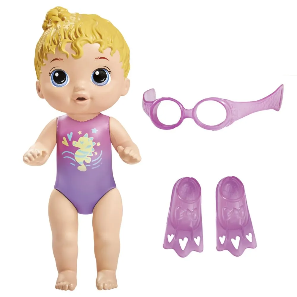 Baby Alive Sunny Swimmer Blonde Hair 10-Inch Water Baby Dolls for 3 Year Old Girls and Boys and Up