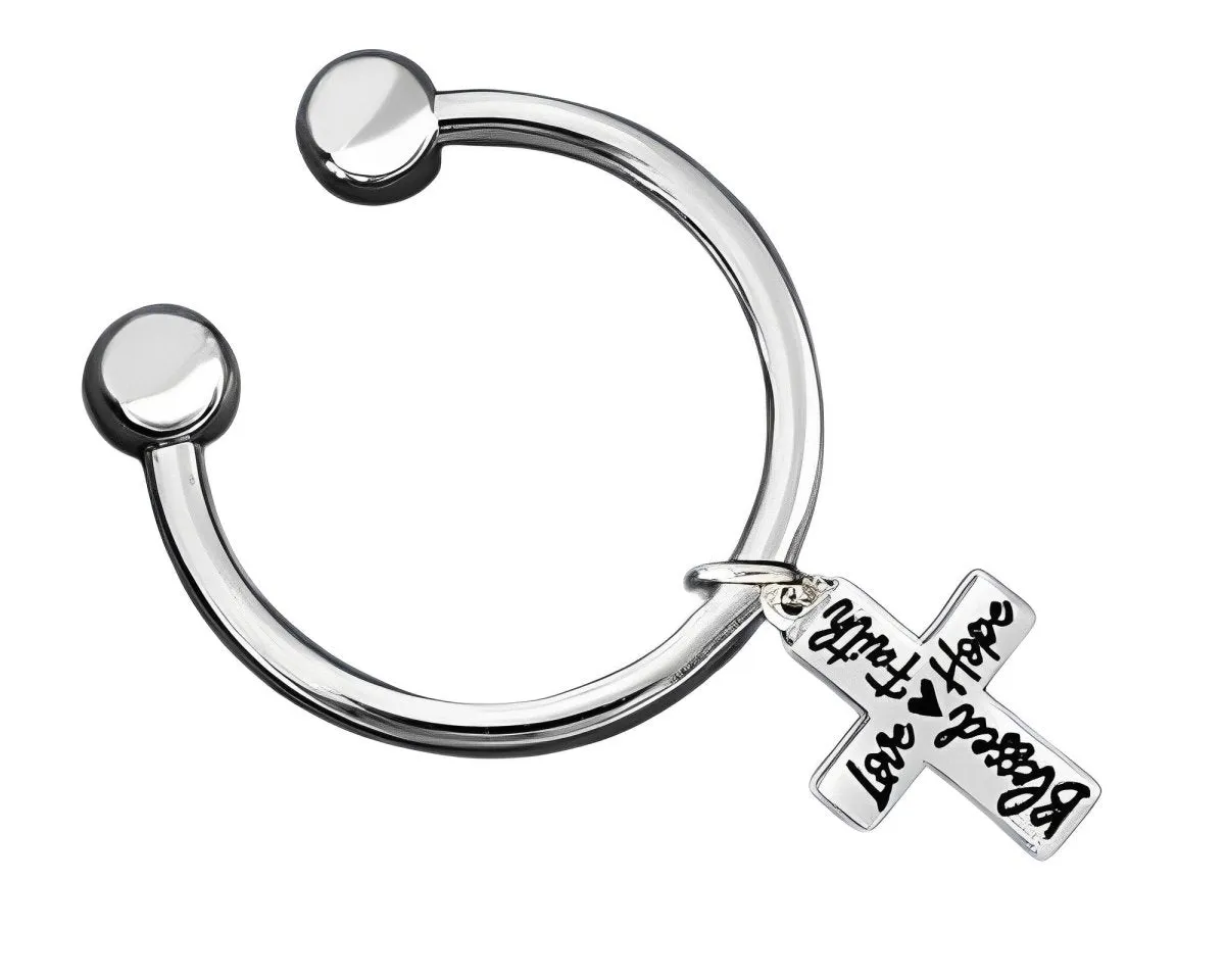 Blessed, Hope, Faith, and Love Cross Key Chains