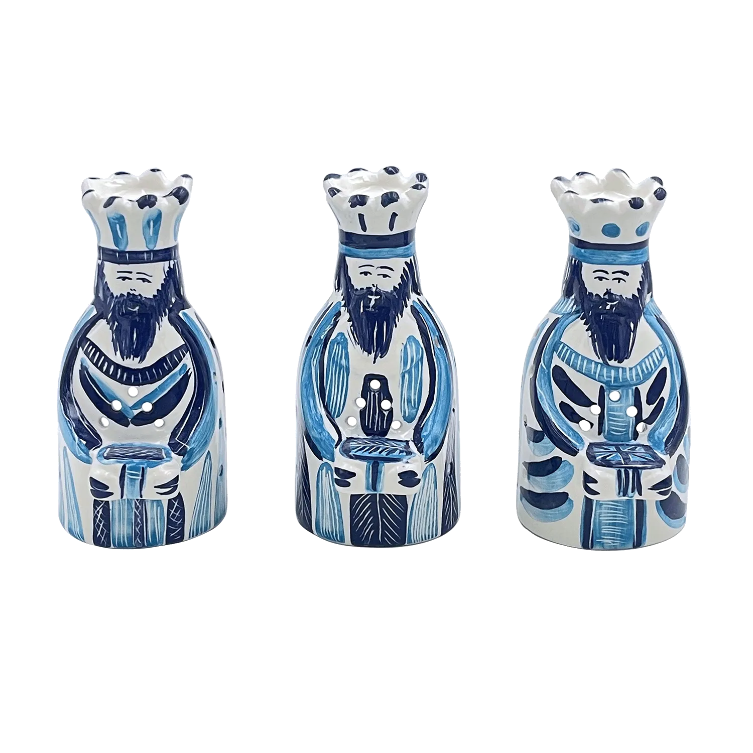 Blue King Tea Lights (Set of 3)