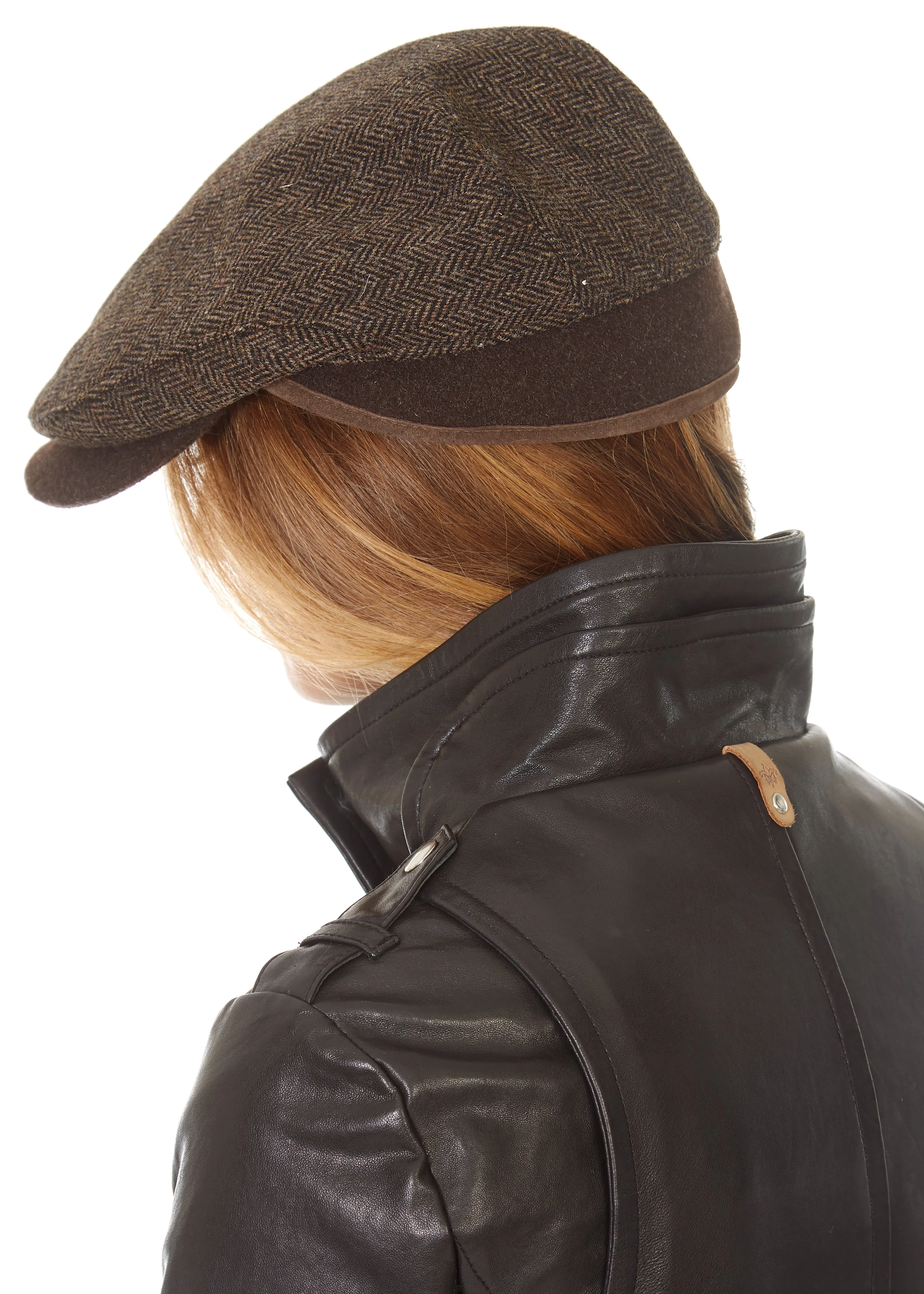 Brown Tweed Baker Boy Hat