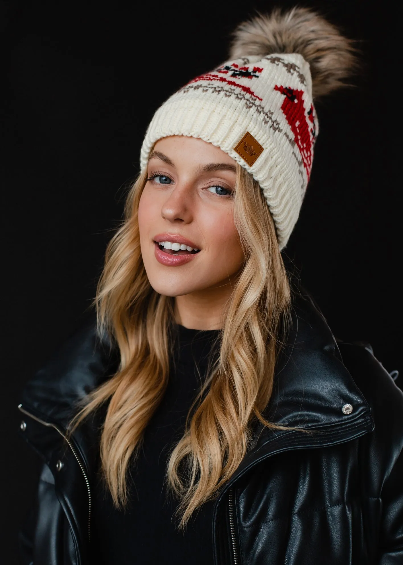 Cardinal Pom Pom Beanie