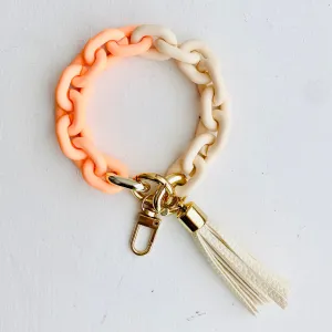 Chain Link Bangle Keychain Peach