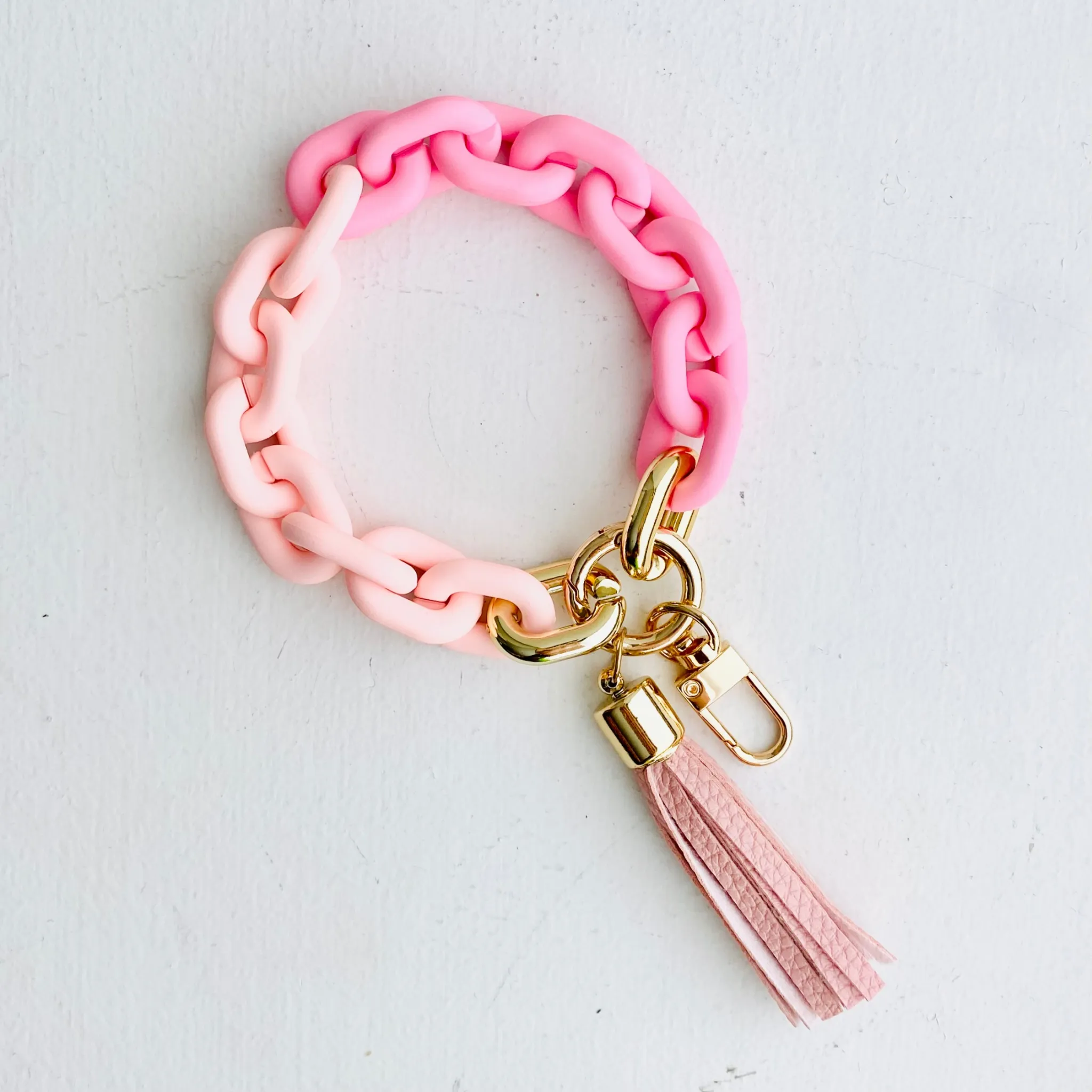 Chain Link Bangle Keychain Peach