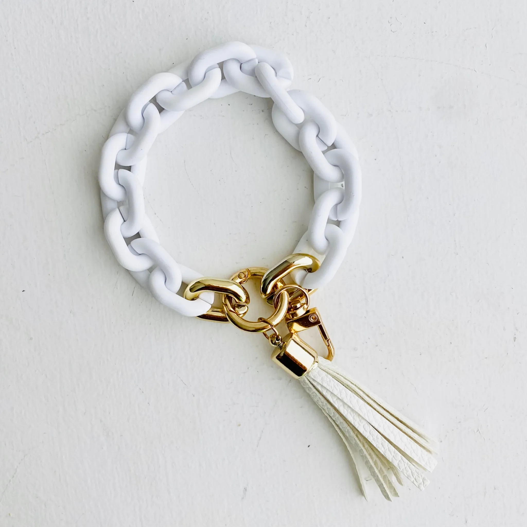 Chain Link Bangle Keychain Peach