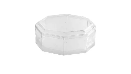 Clear Acrylic Boxes 5.25"x2" Octagonal 12 Pack