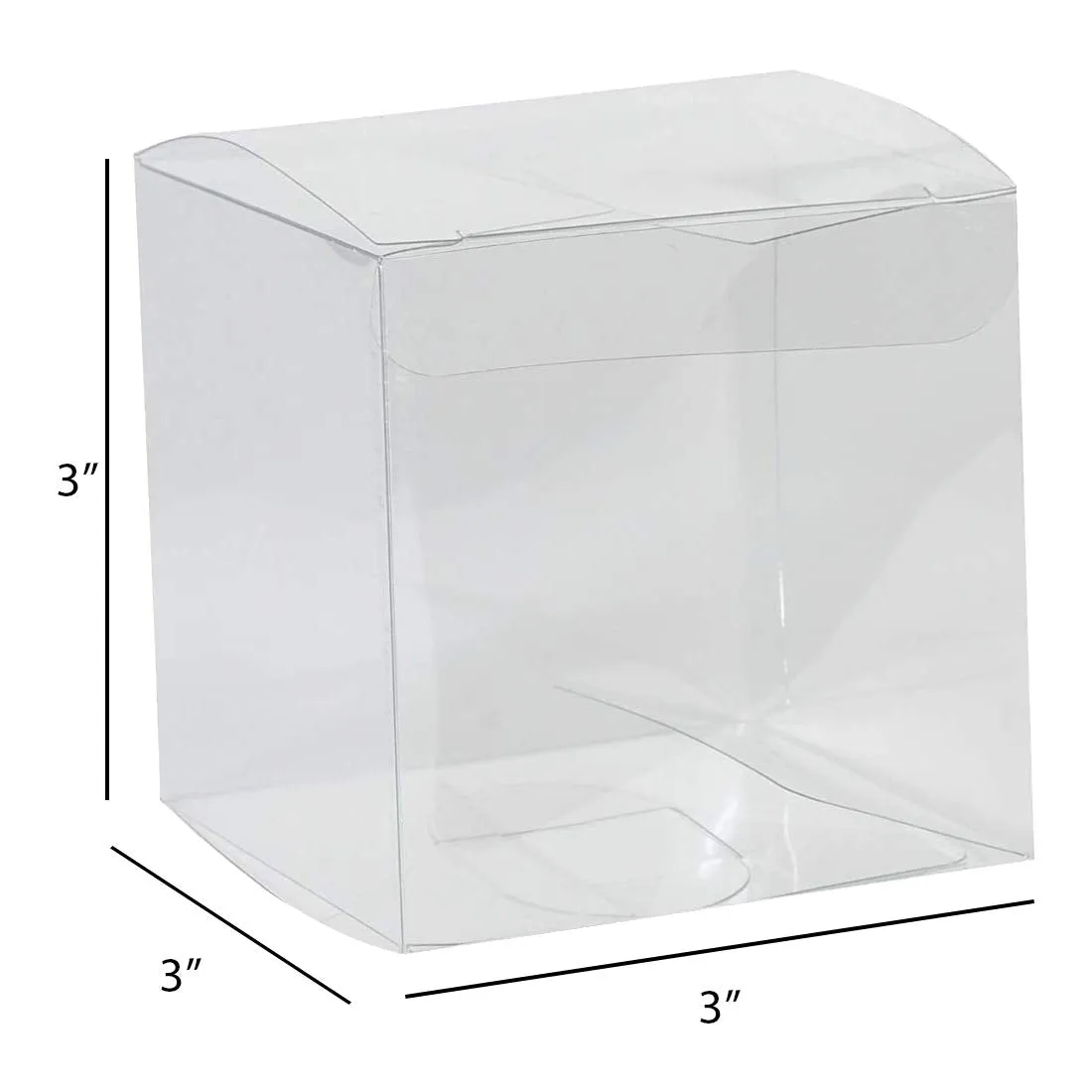 Clear Plastic Gift Boxes 3"x3"x3" 36 Pack