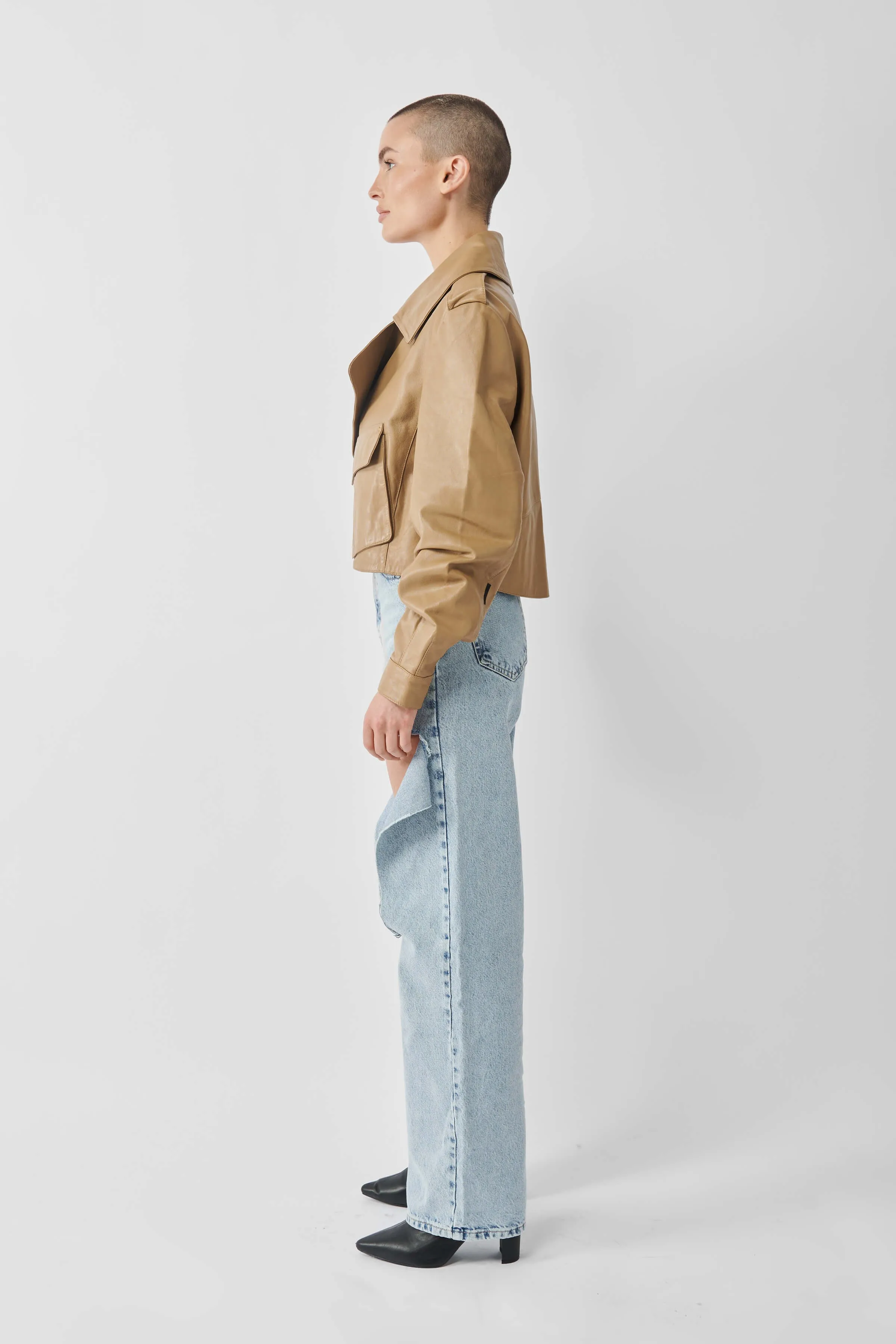 Cropped Blouson Sand