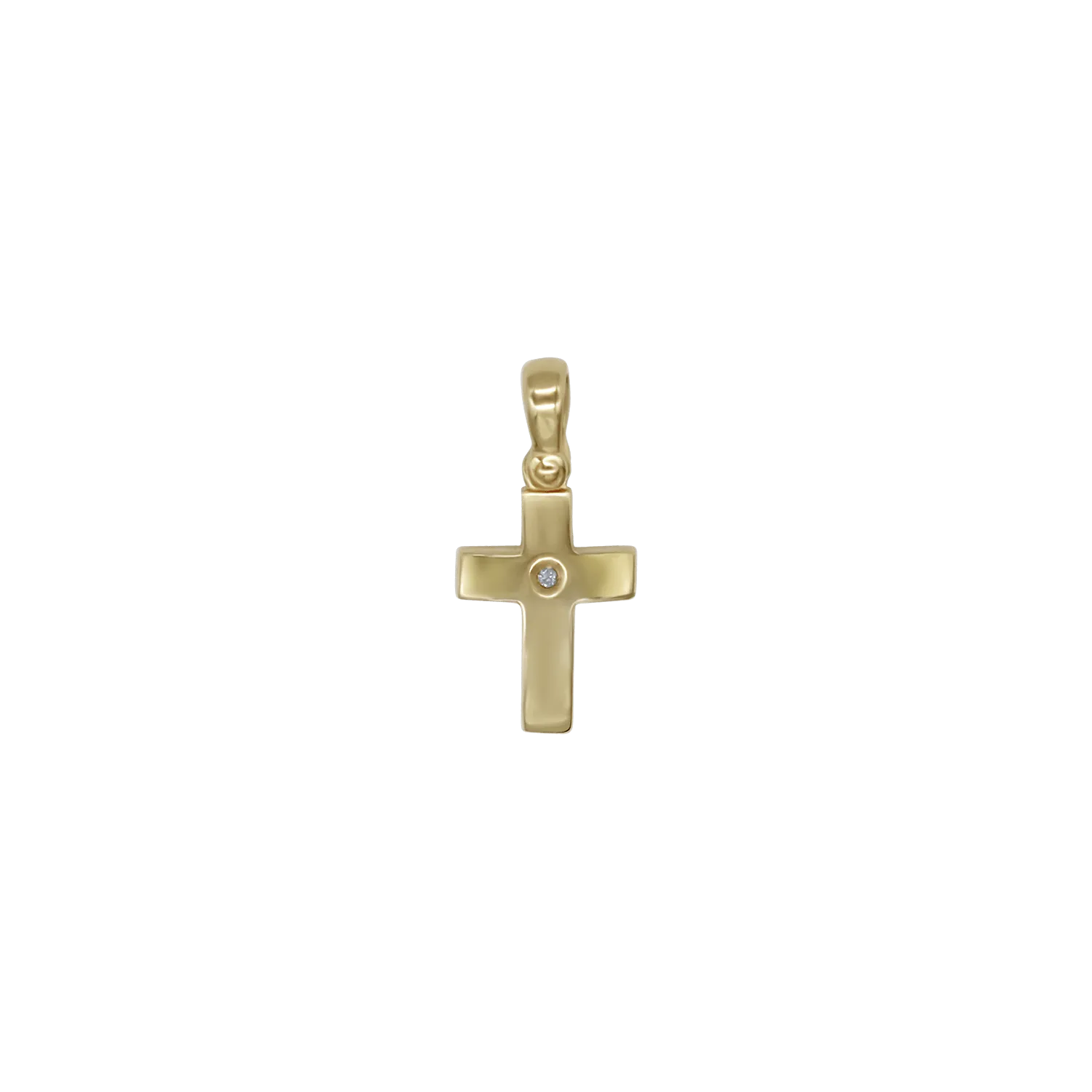 CROSS PENDANT - GOLD AND ZIRCONIA