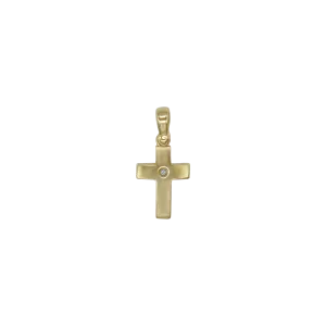 CROSS PENDANT - GOLD AND ZIRCONIA