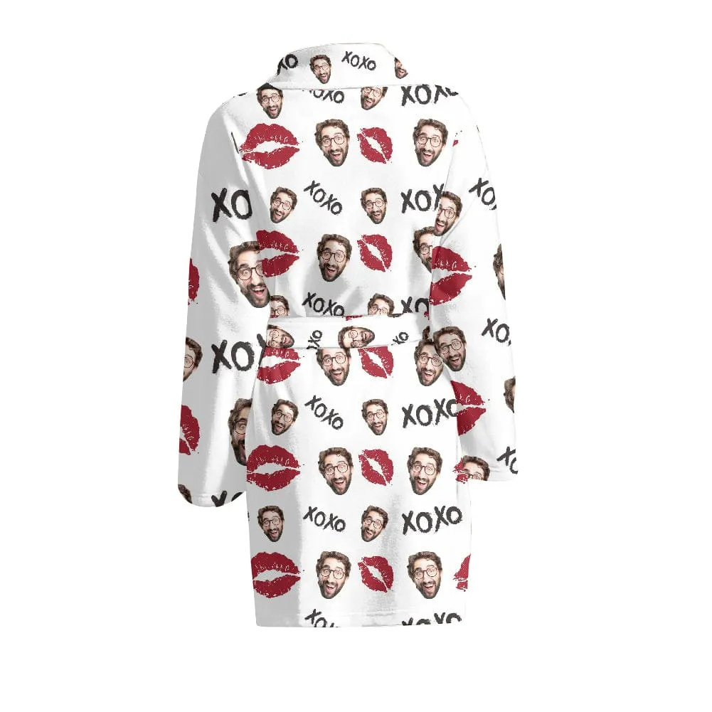 Custom Face Red Lips Women's Summer Bathrobe Gifts for Her