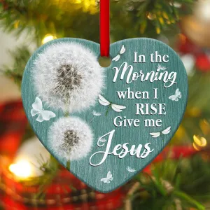 Dandelion Ceramic Heart Ornament - Give Me Jesus - Ornaments Hanging Gift - Nativity Ornaments