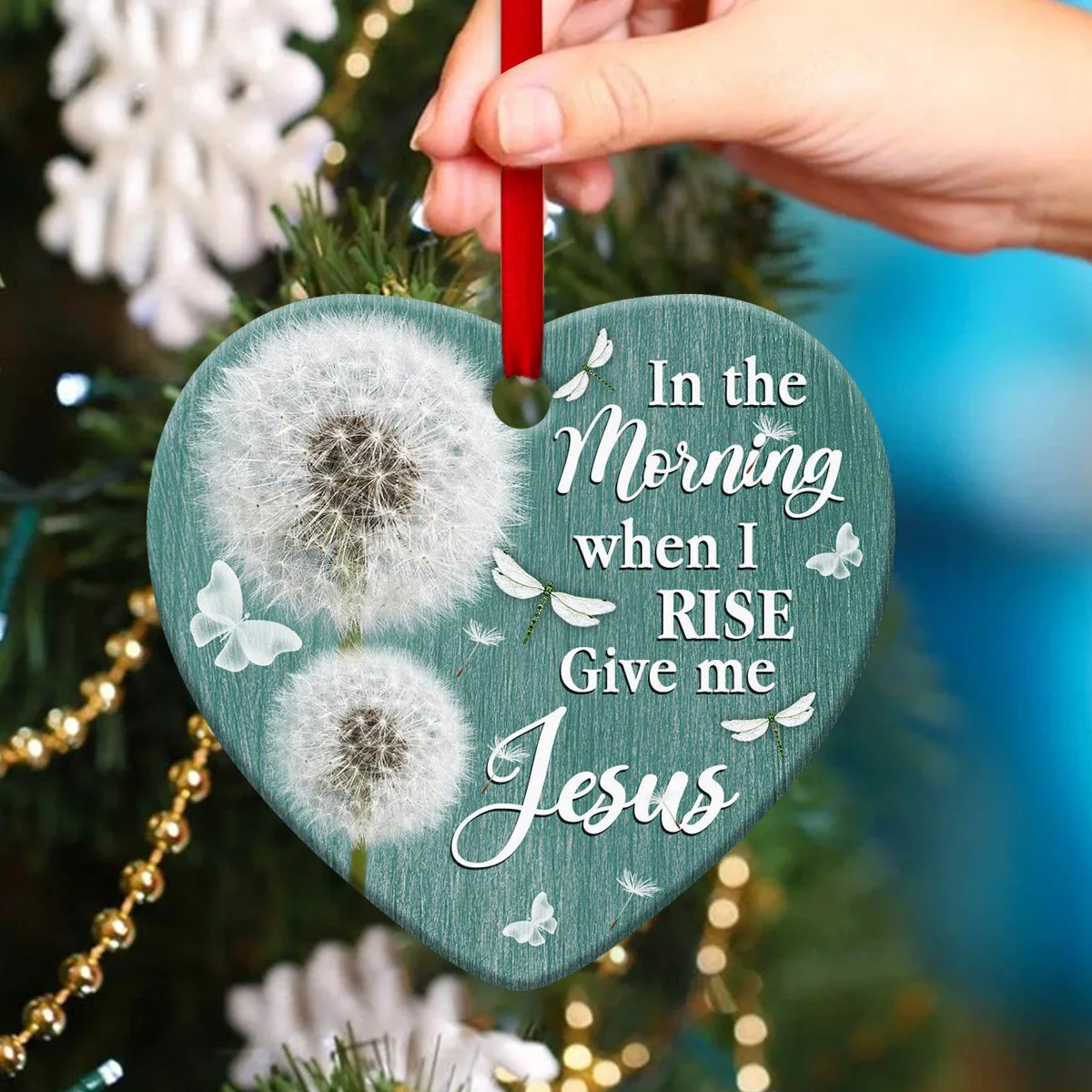 Dandelion Ceramic Heart Ornament - Give Me Jesus - Ornaments Hanging Gift - Nativity Ornaments