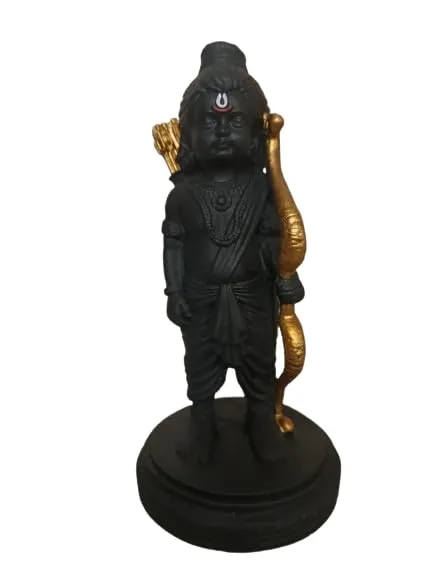 DIGITAL COMM Lord Shri Ramlala (Natkhat, Childhood) (Bal Swarup) with Dhanush Temple Little Ram Murti Religious for Home Office Decor Bal Ram Figurines Sculpture Gifting Purpose Resin 7 Inch