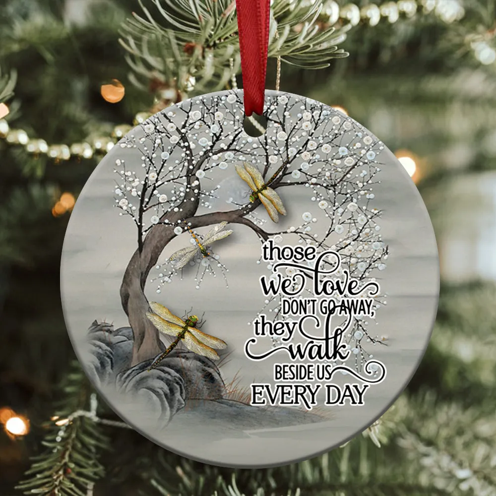 Dragonfly Memorial Circle Ornament - Christmas Ornament - Ciaocustom