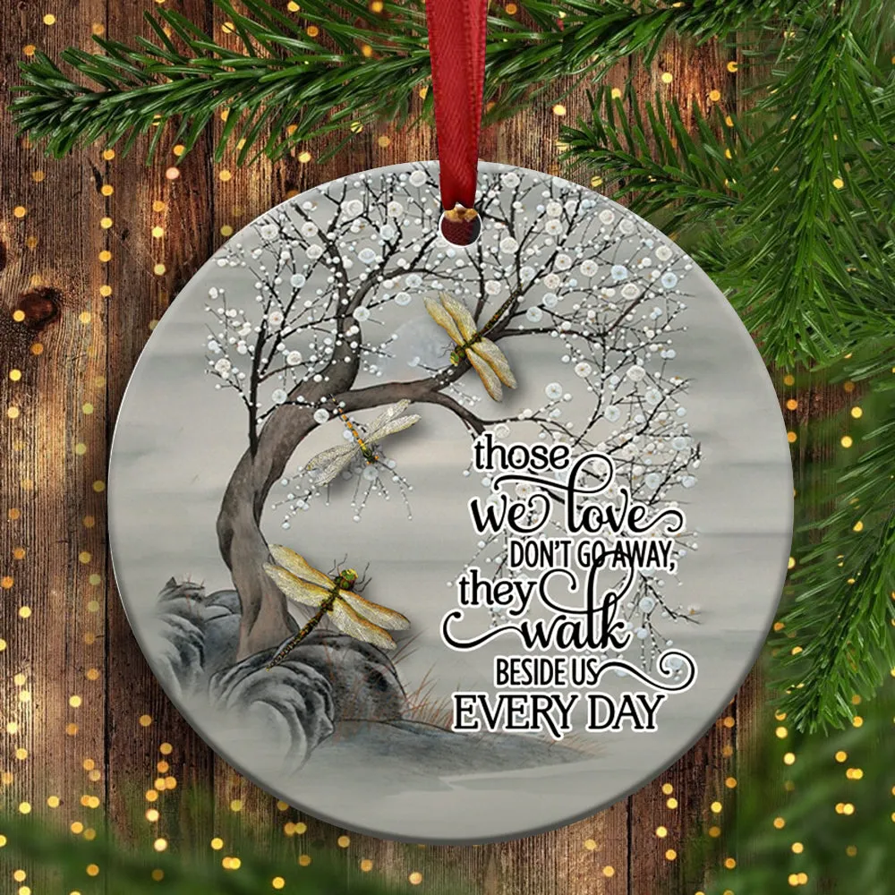 Dragonfly Memorial Circle Ornament - Christmas Ornament - Ciaocustom