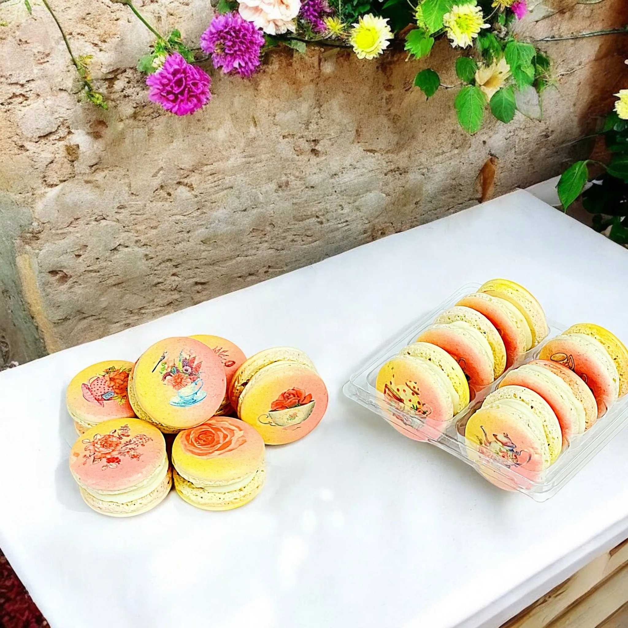 Elegant Pastel High Tea Macarons - Personalized Flavor Selection