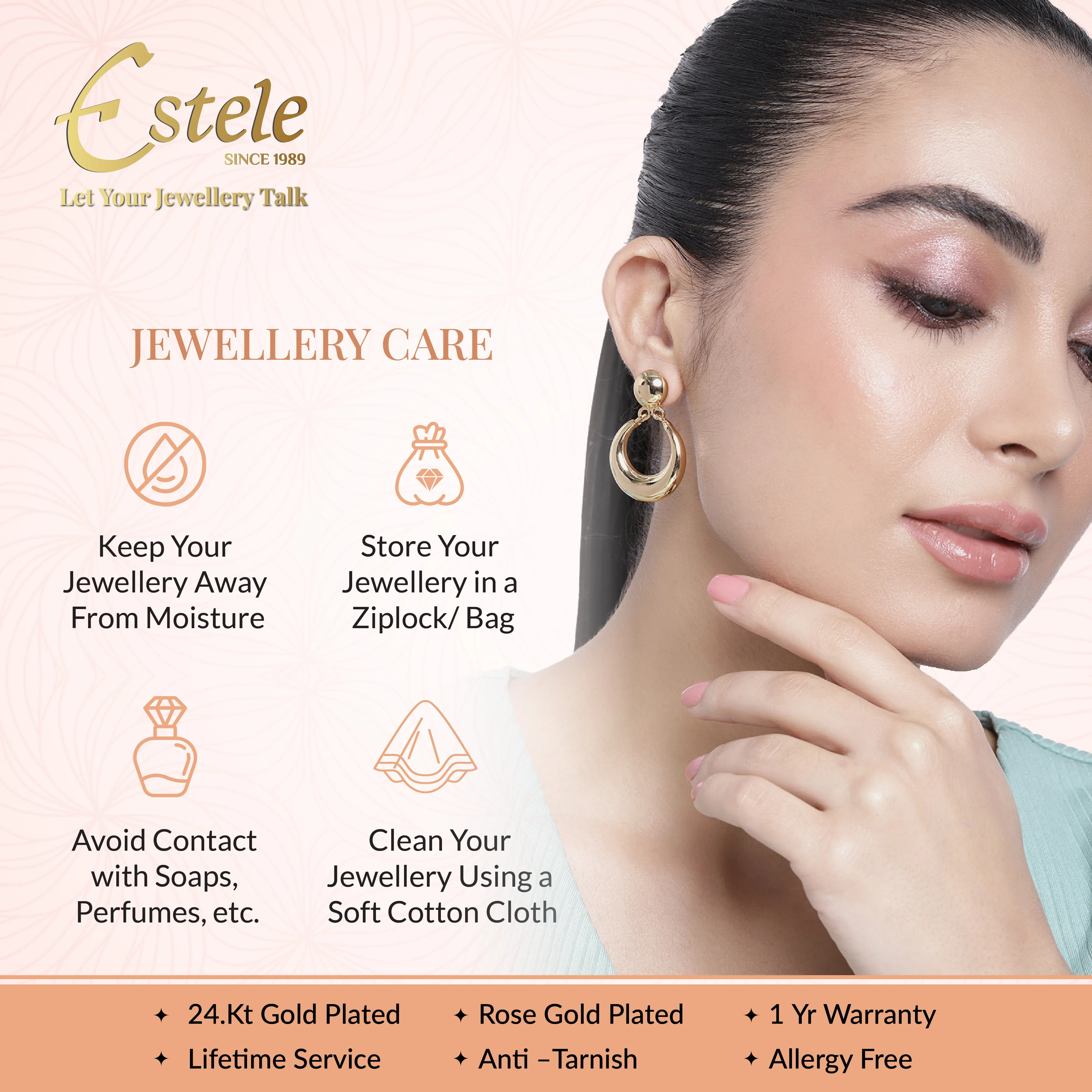 Estele Gold & Rhodium Plated Shimmering Mangalsutra Necklace Set with Austrian Crystals for Women