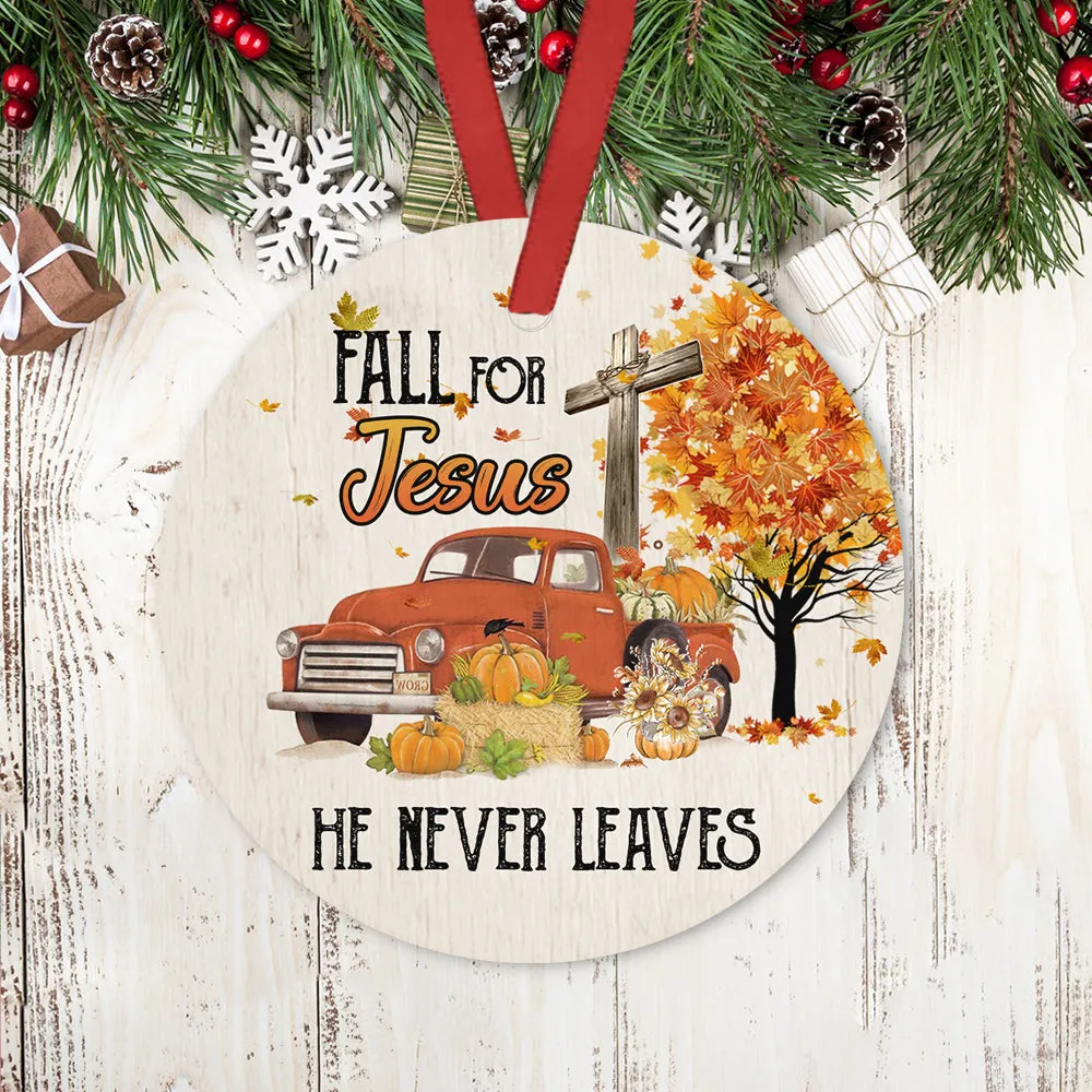 Fall For Jesus Circle Ornament - Christmas Ornament - Ciaocustom