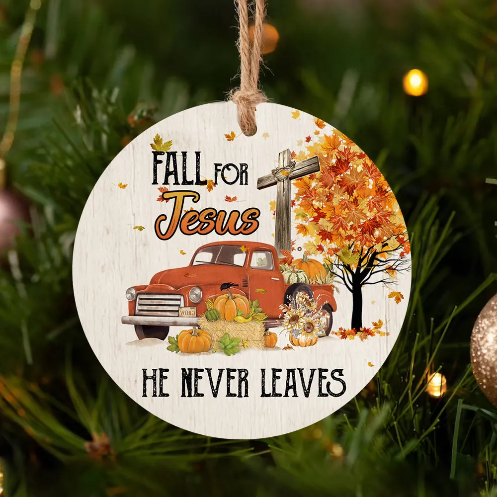 Fall For Jesus Circle Ornament - Christmas Ornament - Ciaocustom