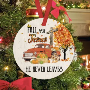 Fall For Jesus Circle Ornament - Christmas Ornament - Ciaocustom