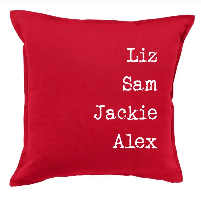 Family Names Throw Pillow Covers - 8 Colors