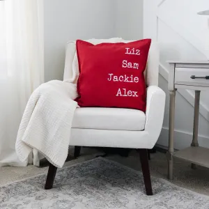 Family Names Throw Pillow Covers - 8 Colors