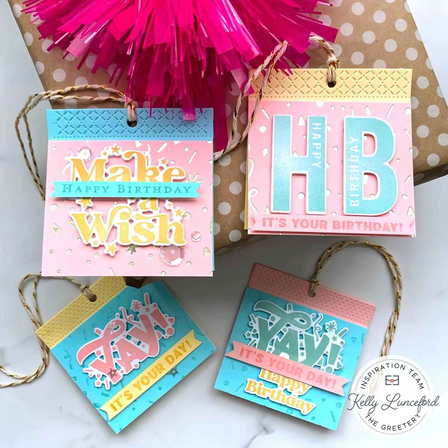 Four Square Birthday Tags Stamp Set