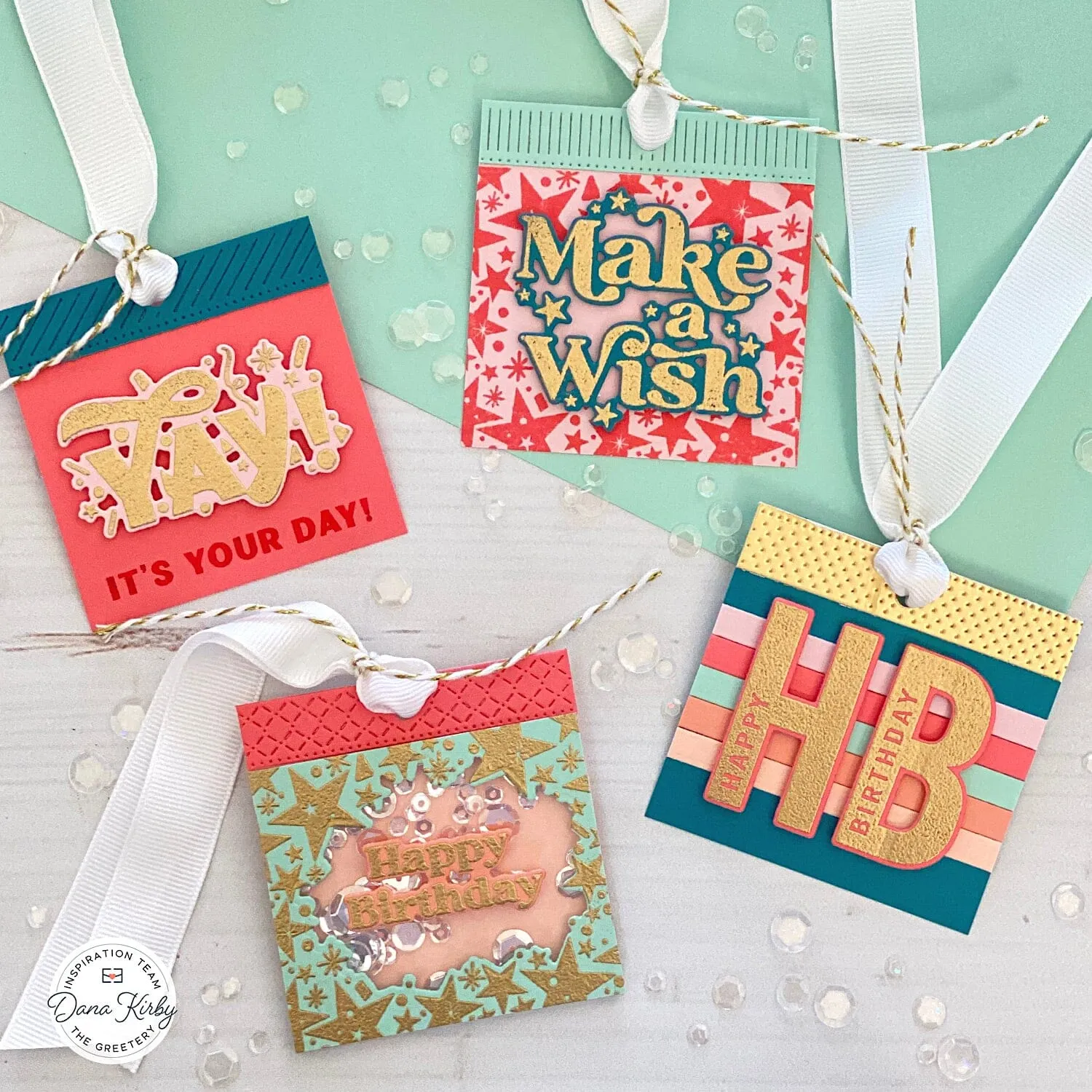 Four Square Birthday Tags Stamp Set