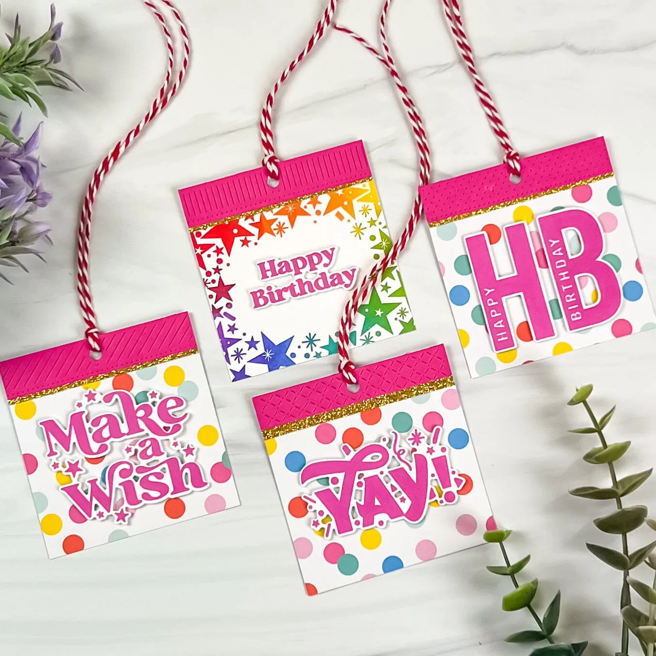 Four Square Birthday Tags Stamp Set