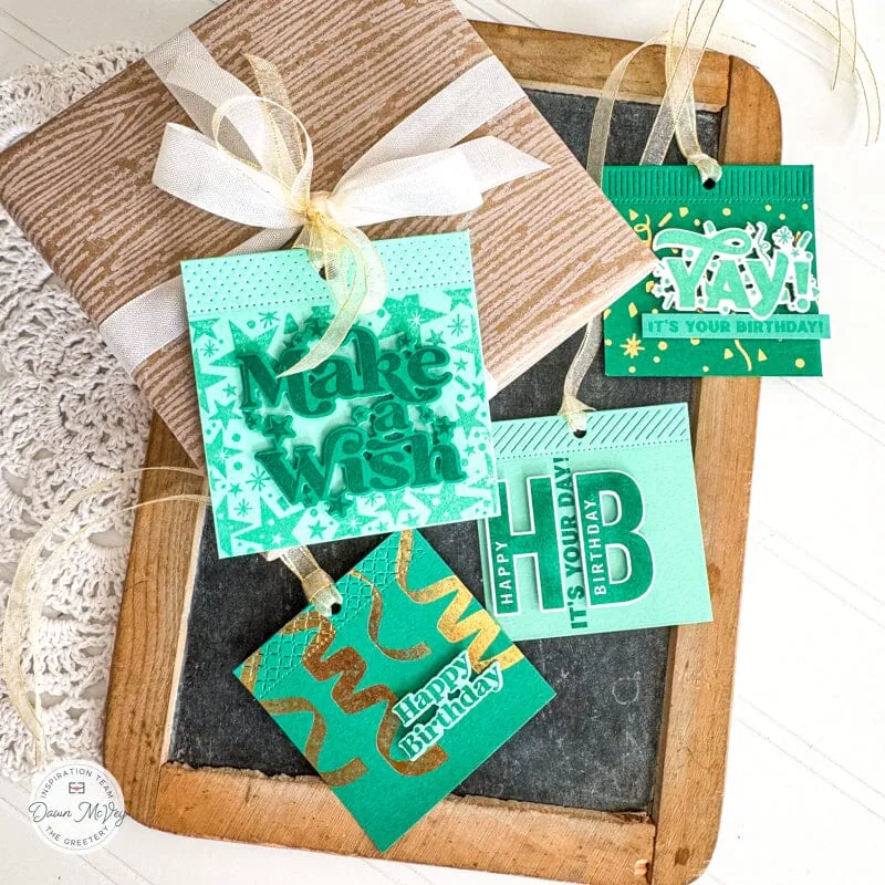 Four Square Birthday Tags Stamp Set