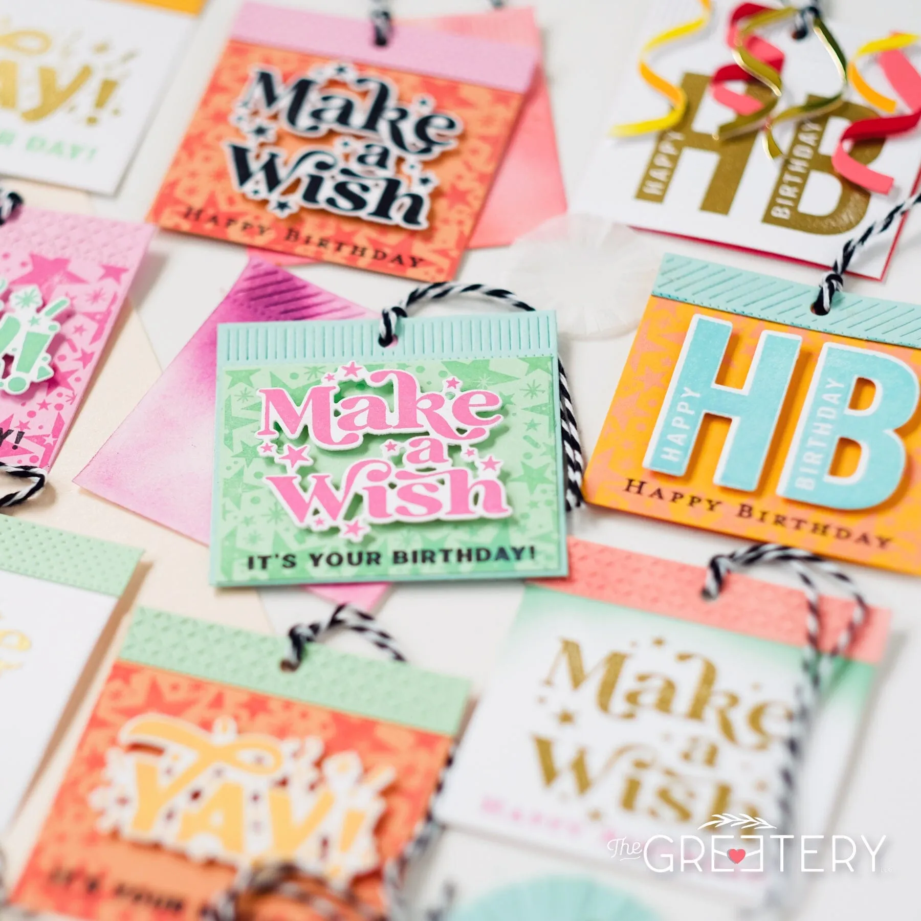 Four Square Birthday Tags Stamp Set