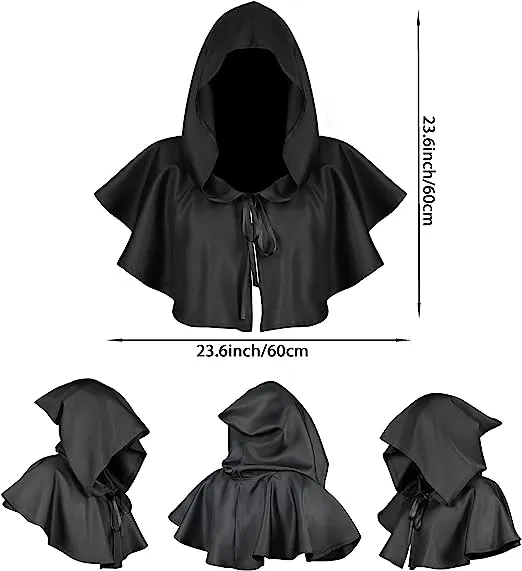 Grim Reaper Plague Doctor Punk Rogue Cowl Hood Unisex Costume For Cosplay