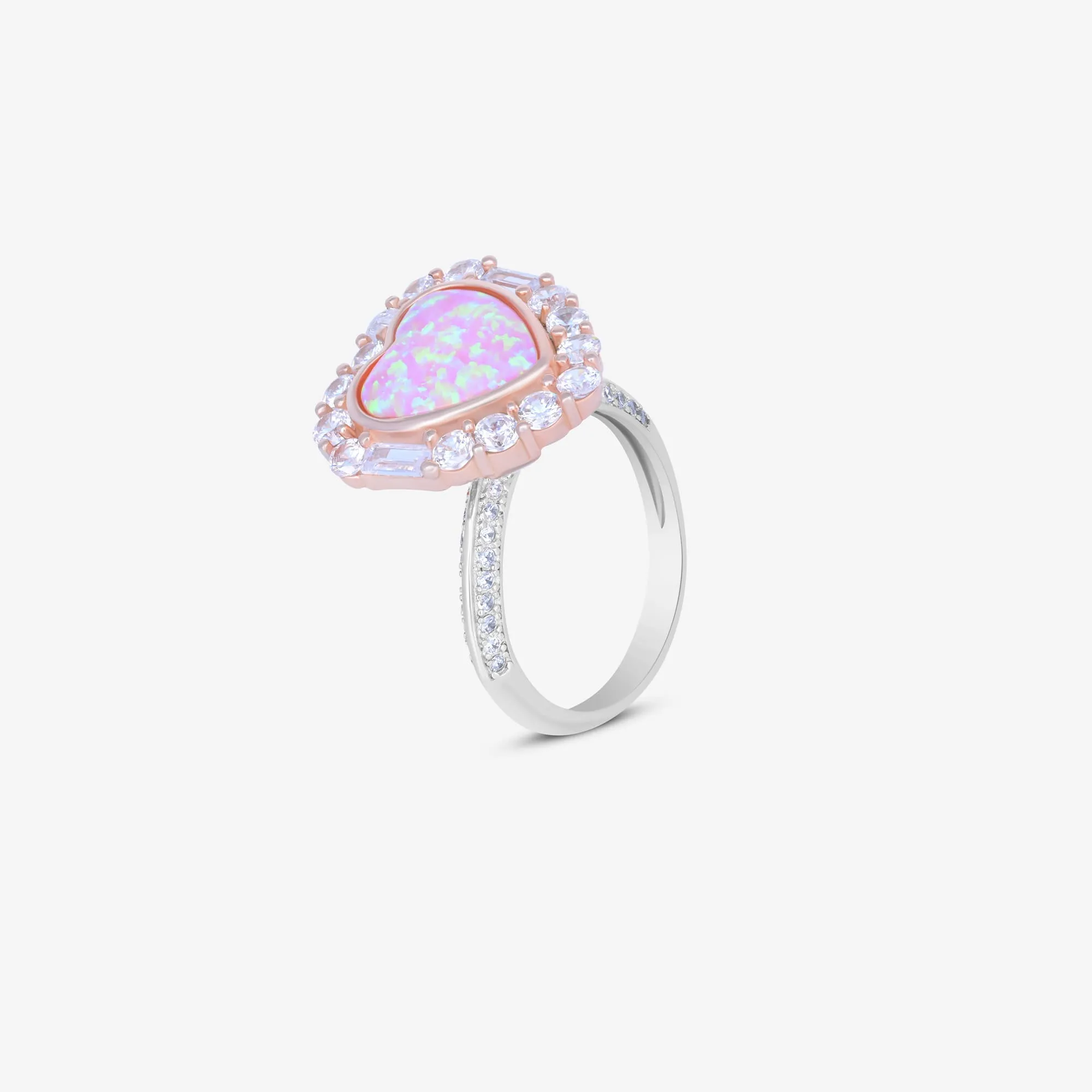 Heart Blush Silver Ring