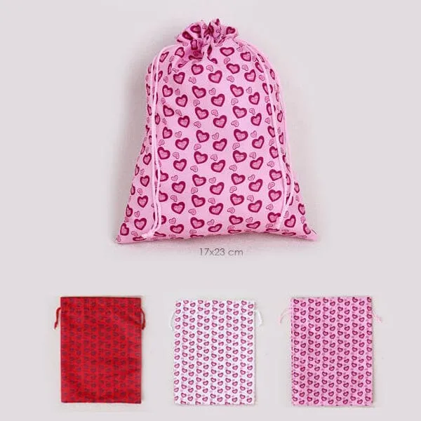 Heart Drawstring Gift Bag 2488 (12 units)