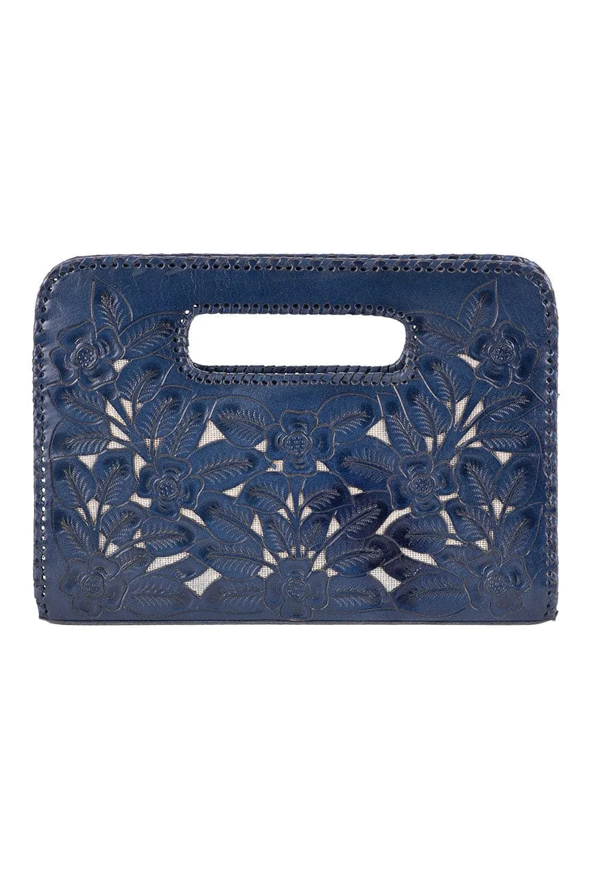 Hide and Chic Emila Tooled Clutch