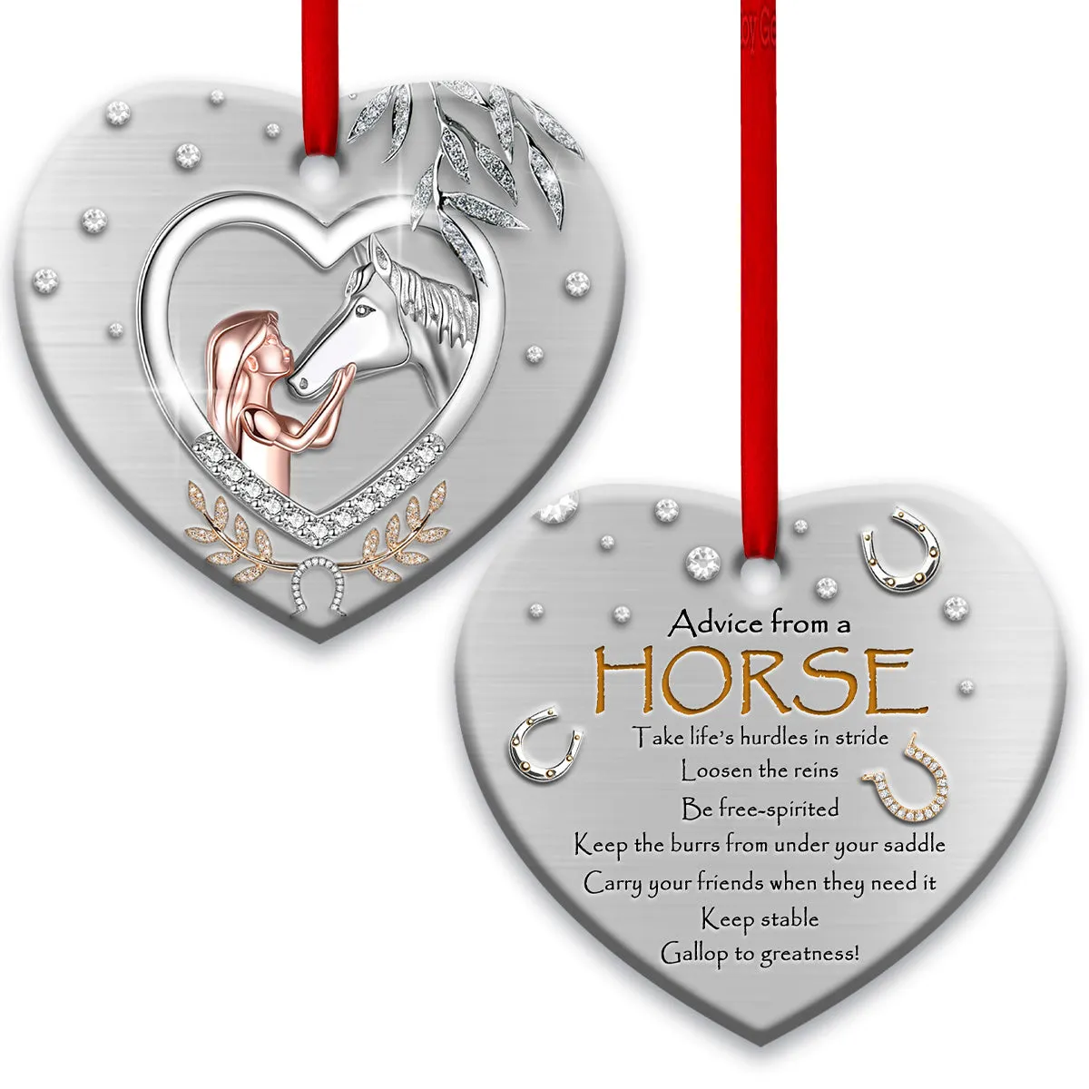 Horse Advice Heart Ornament - Christmas Ornament - Ciaocustom