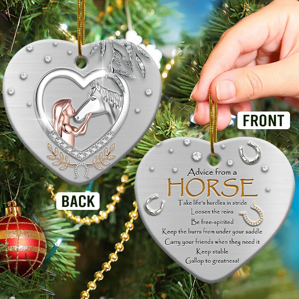 Horse Advice Heart Ornament - Christmas Ornament - Ciaocustom