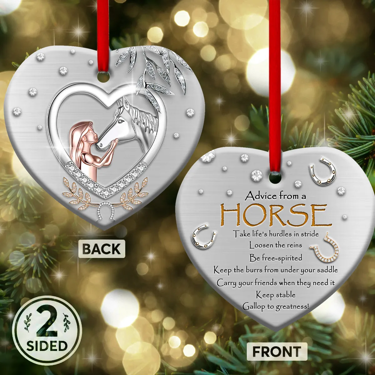 Horse Advice Heart Ornament - Christmas Ornament - Ciaocustom