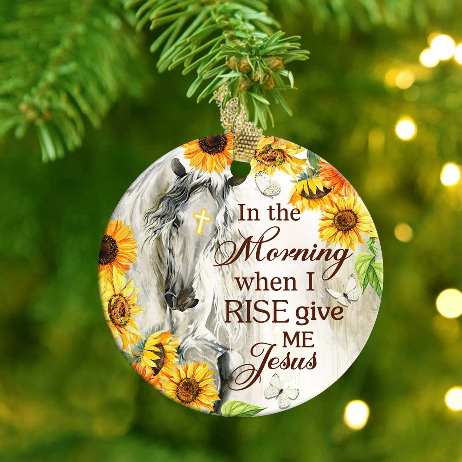 Horse Faith 3 Ceramic Circle Ornament - Decorative Ornament - Christmas Ornament