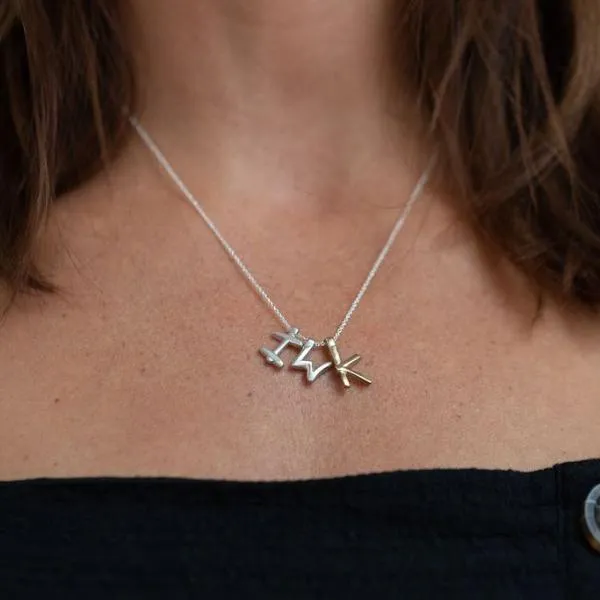 I - handwritten letter necklace